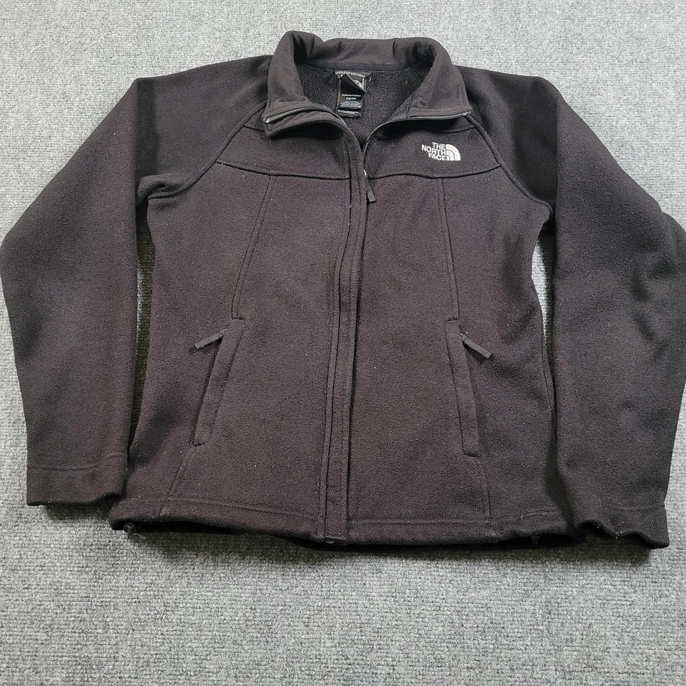 North Face Jacket‎ Womens XS Black Fleece Full Zip Outdoor Layer Adjustable Hem